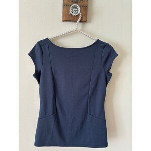 NWT The Limited Luxe Collection Size XS Blue Top Cap Sleeve Back Zip